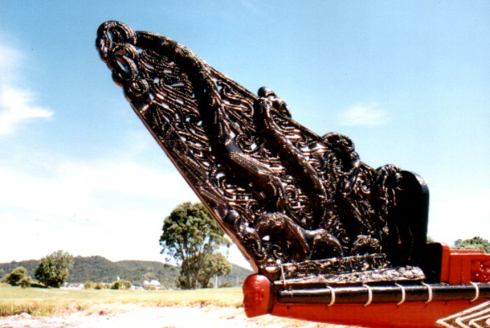Canoe with carvings